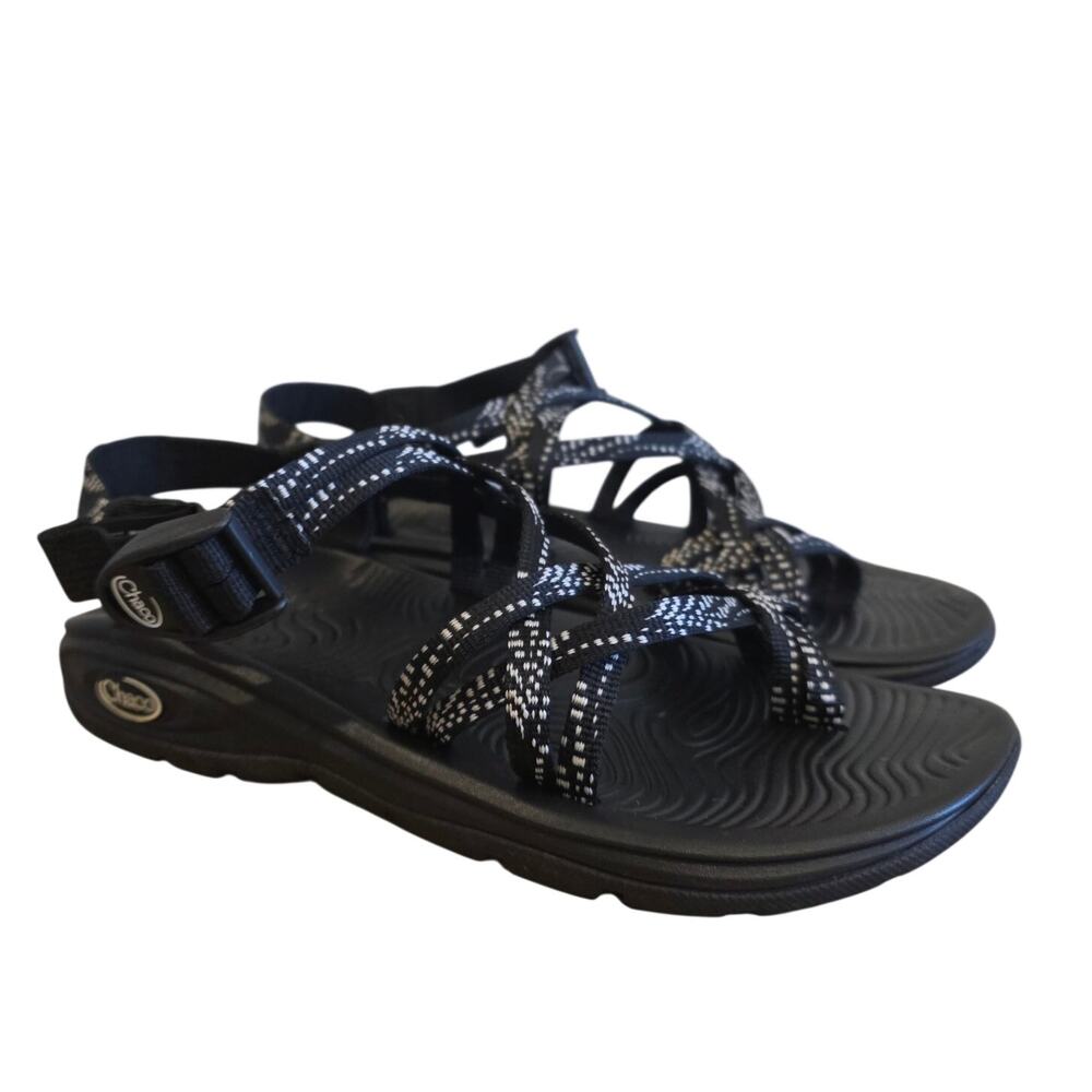 Chaco ZVolv X2 Sport Sandals Womens 7 Dash Black White Strappy Hiking Water